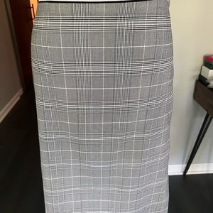 Plaid print pencil skirt